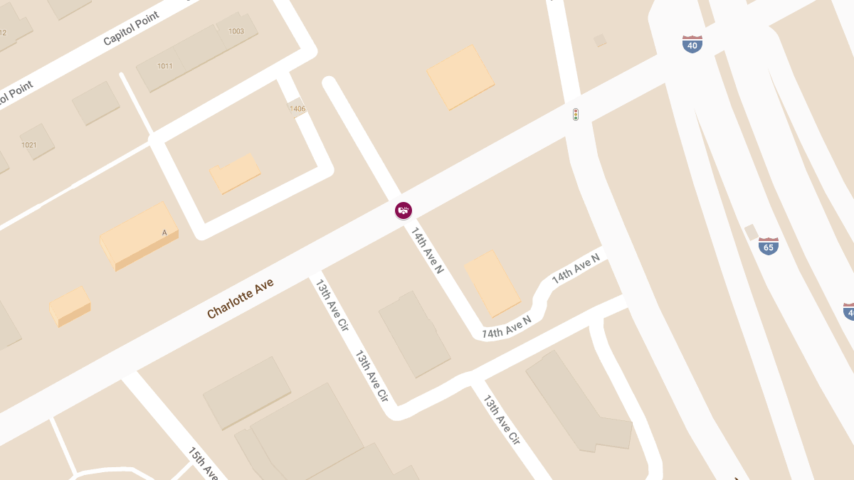 Injury Crash at 14th Ave N & Charlotte Ave