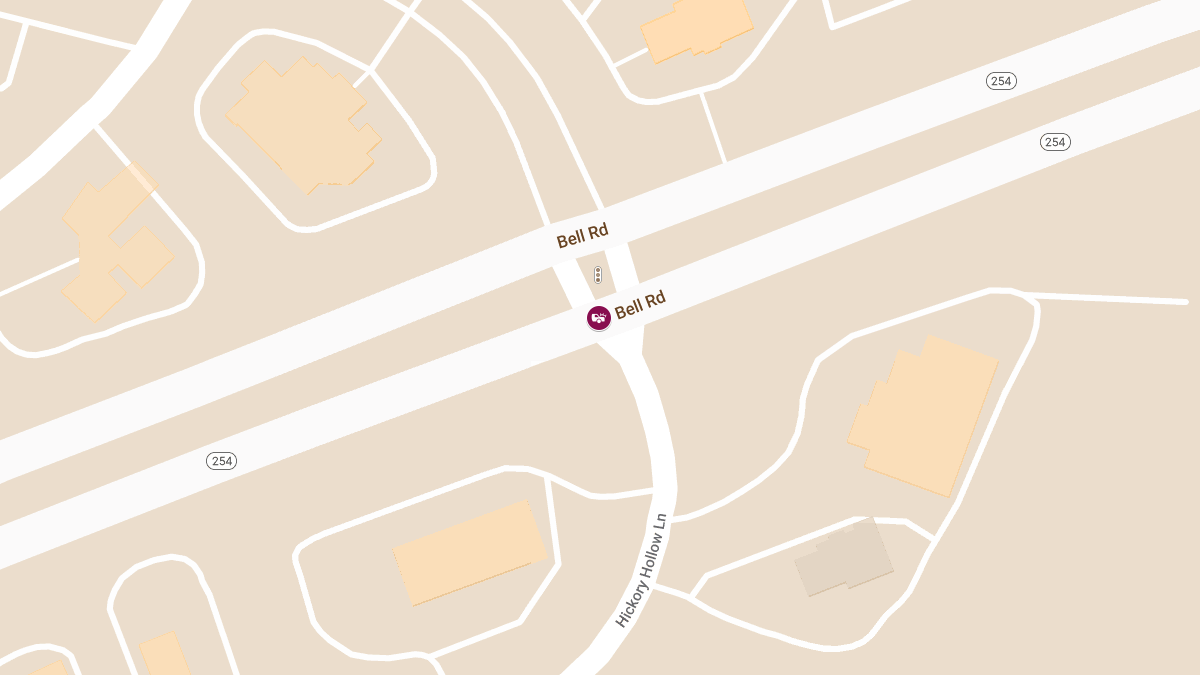 Injury Crash at Bell Rd East of Hickory Holw Ln