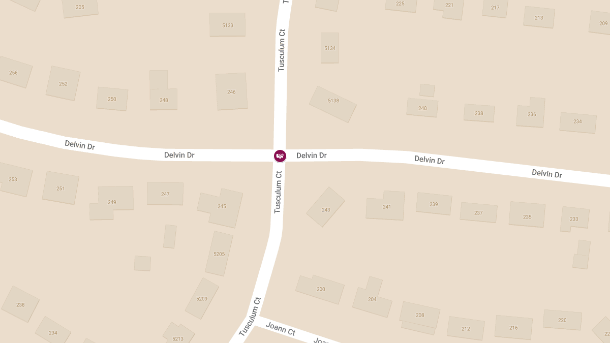 Injury Crash at Delvin Dr and Tusculum Ct