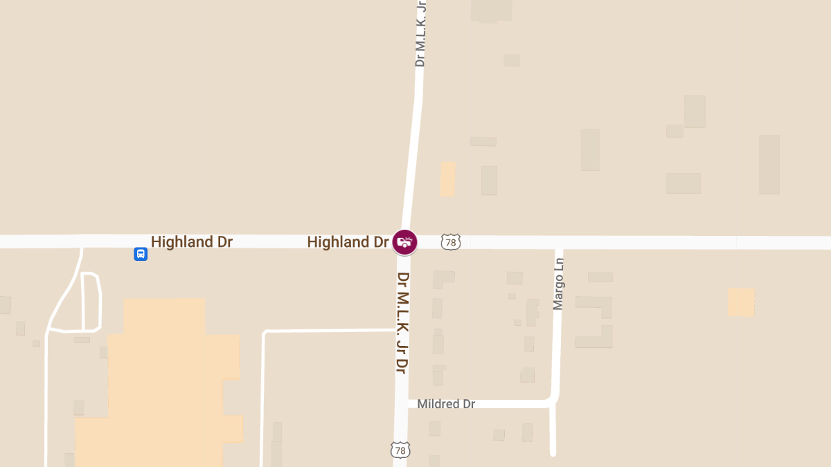 Injury Crash at East Highland Dr & Dr. Martin Luther King Jr. Dr