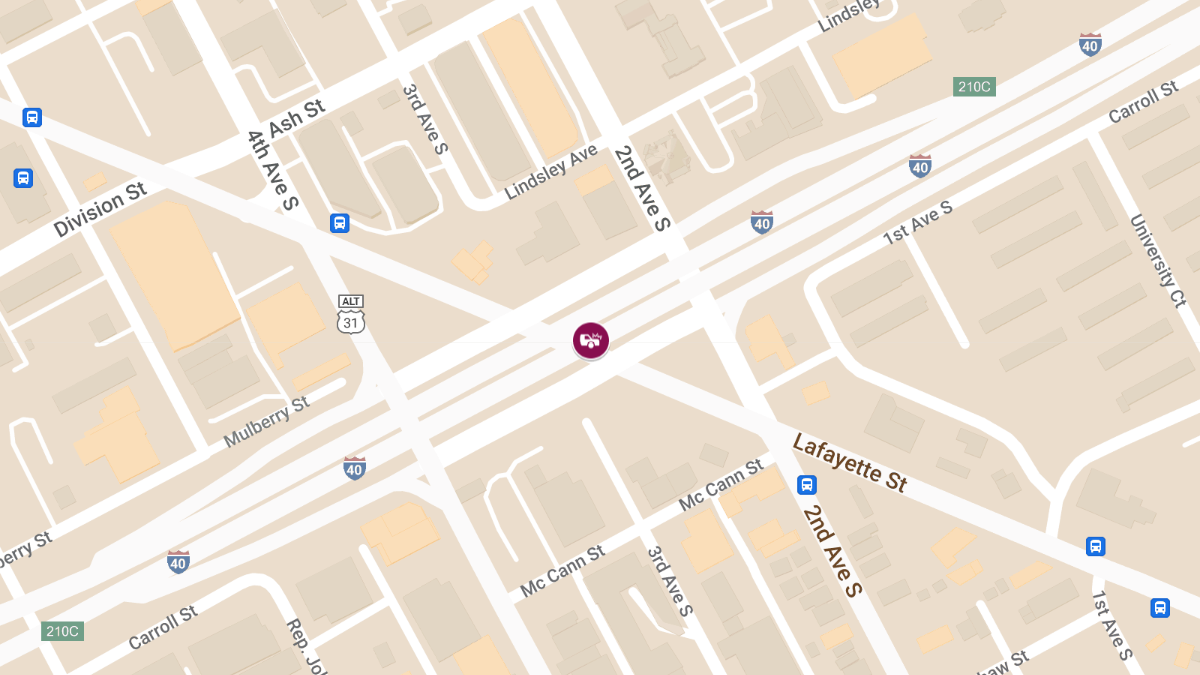 Injury Crash at I-40 E Entrance Ramp and 2nd Ave S