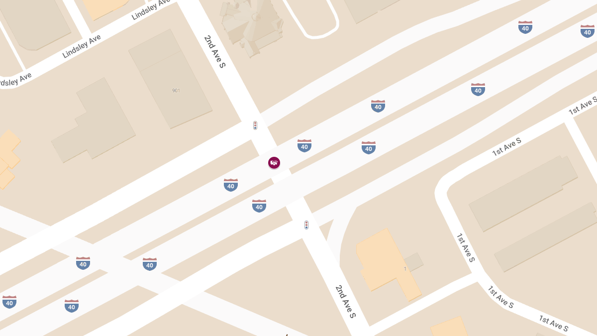 Injury Crash at I-40 E Entrance Ramp and 2nd Ave S