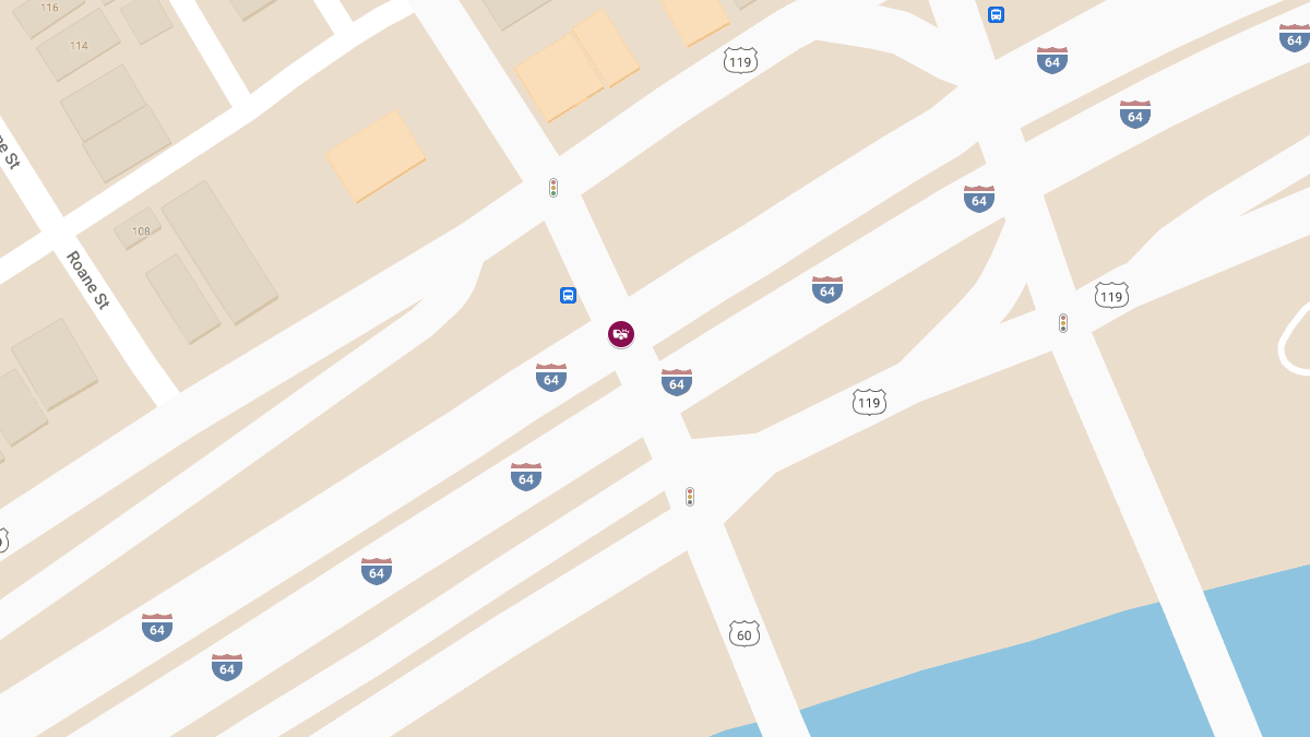 Injury Crash at Lee St Entrance & I-64W