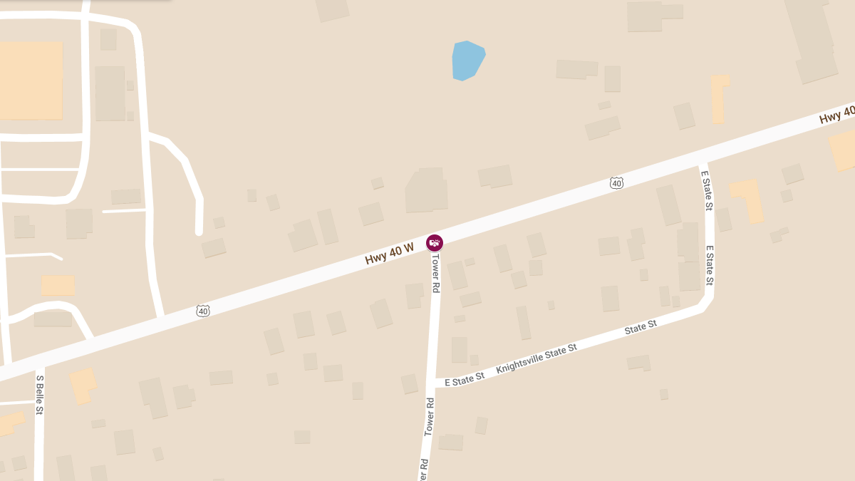 Injury Crash at US 40 and Tower Rd