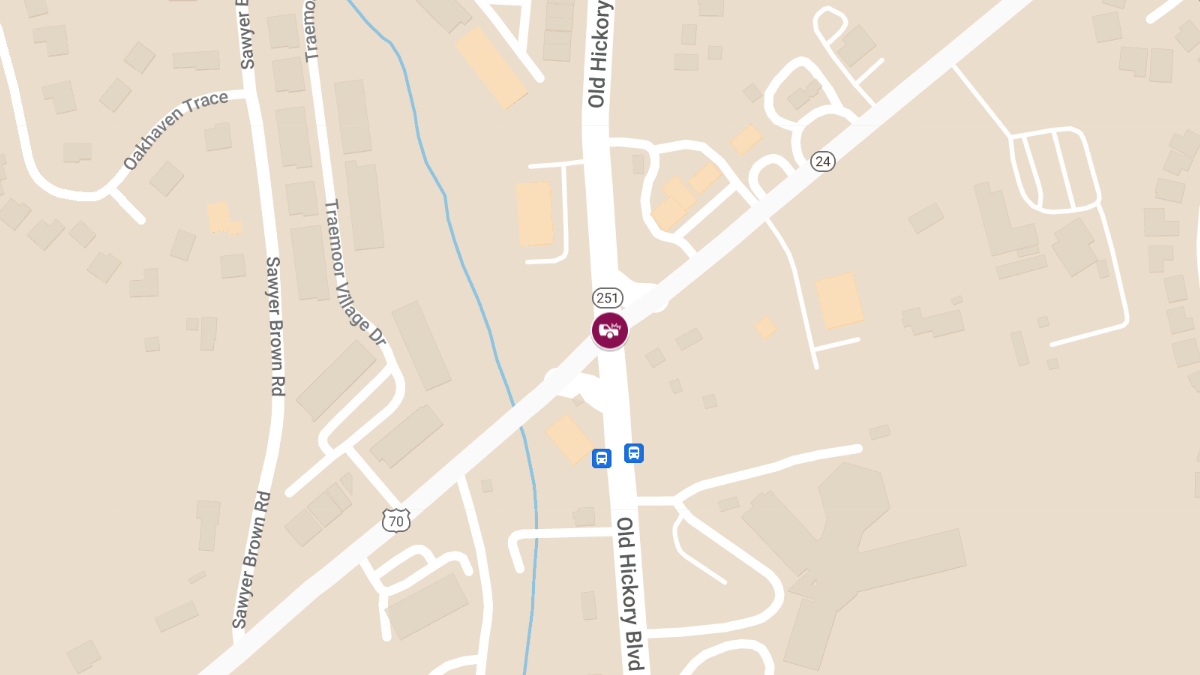 Injury Crash on Btwn Charlotte Pike and Old Hickory Blvd