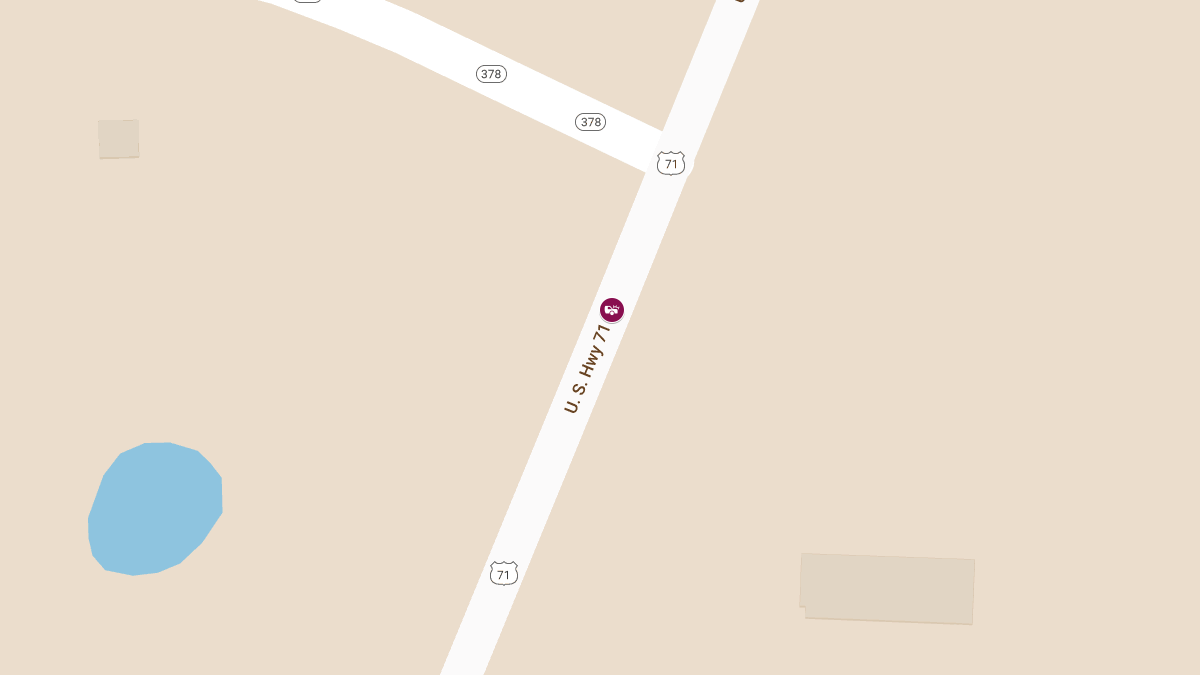 Injury Crash on Hwy 71 NB South of State Highway 378 (Waldron)