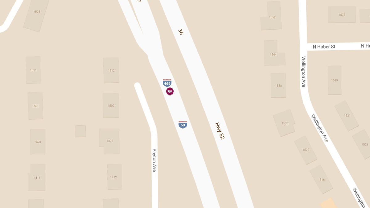 Injury Crash on I-465 Northbound Near Mile Marker 15.4