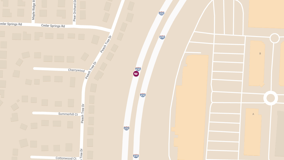 Injury Crash on NB I-430 Near Mile Marker 2.2