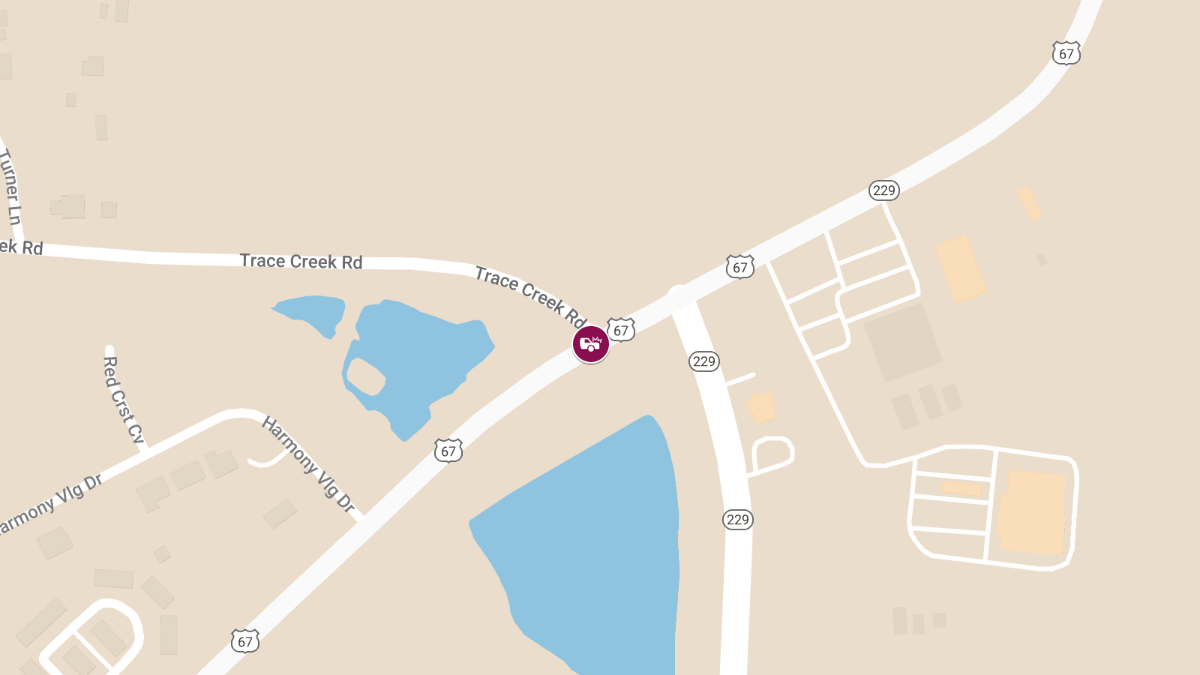 Injury Crash on SB U.S. Highway 67 near State Highway 229