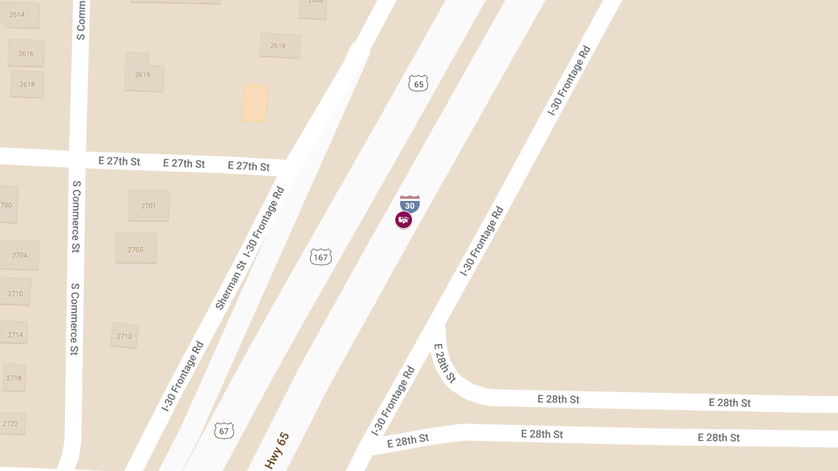 Injury Crash on Westbound I-30 near Exit 142
