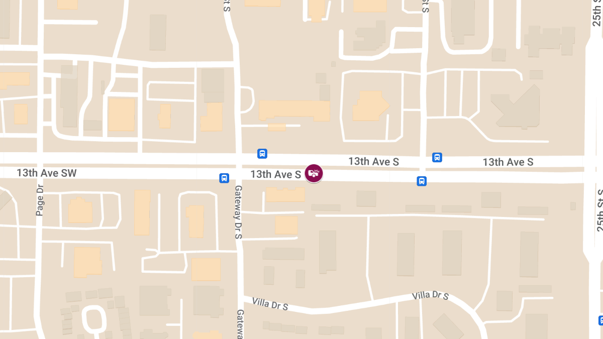 Injury Reported in Crash on 13th Ave S