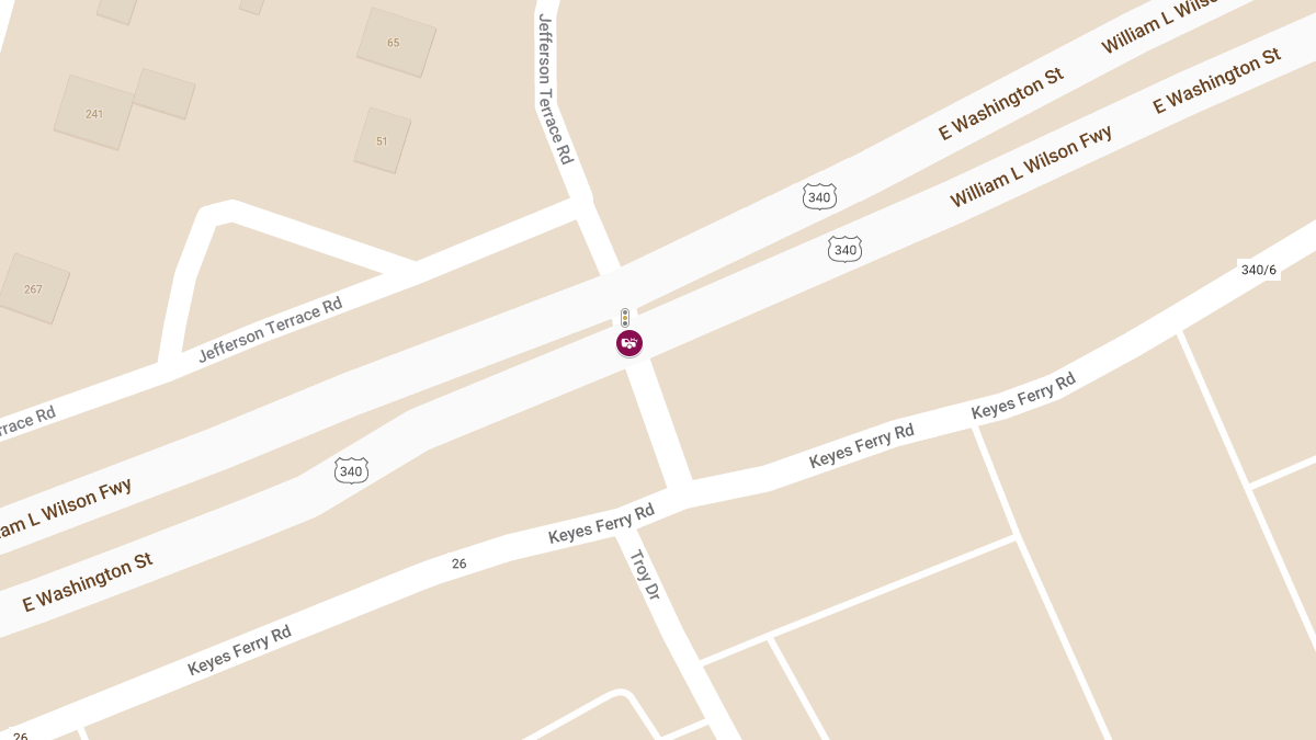 Injury Reported in Motor Vehicle Accident at Route 340 and Keys Ferry Rd