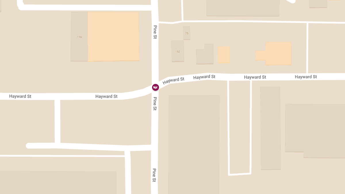 Motor Vehicle Accident with Injuries at Pine St & Hayward St