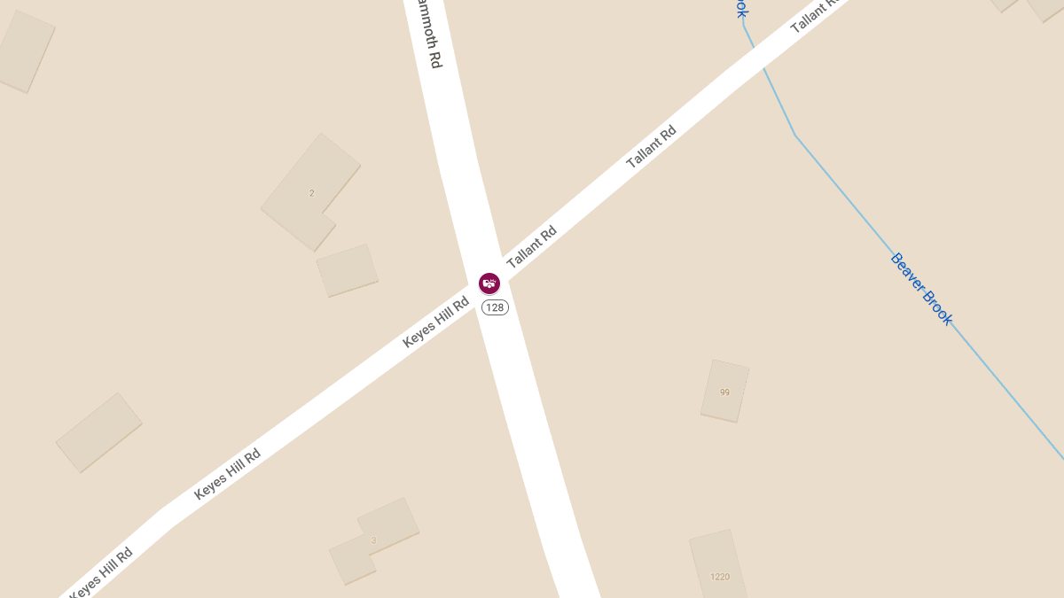 Motor Vehicle Crash at Mammoth Rd (Rte 128) & Keyes Hill Rd Causes Injuries