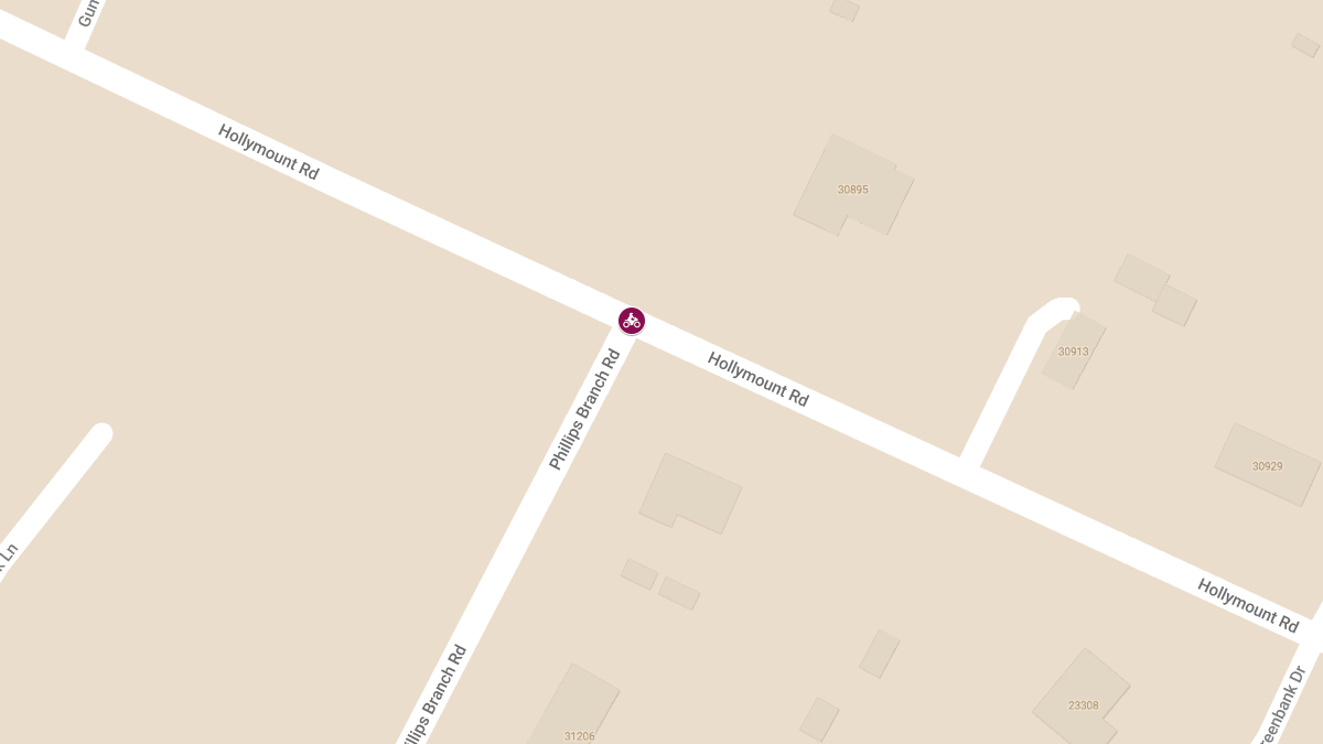 Motorcycle Crash with Injuries at Hollymount Rd and Phillips Branch Rd