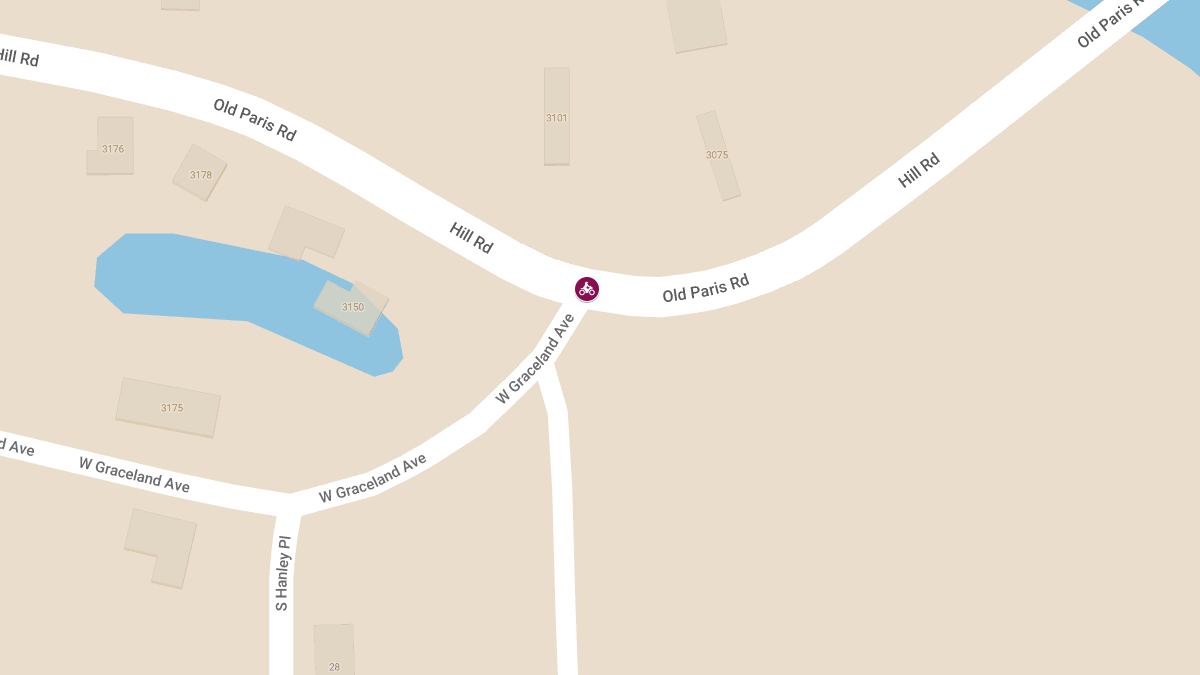 Motorcycle Crash with Injuries at Old Paris Rd and West Graceland Ave