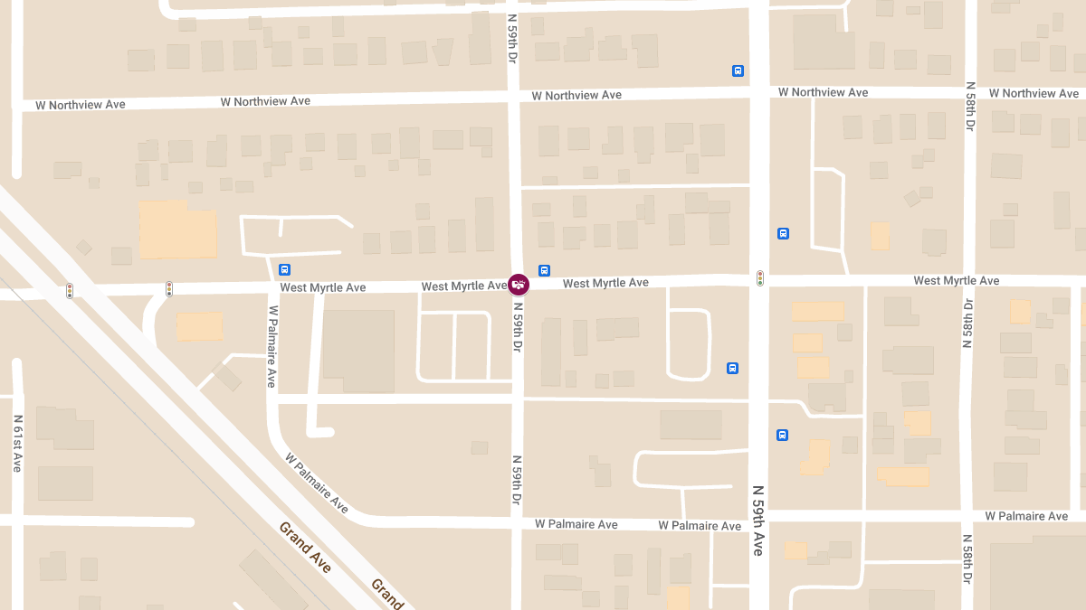 Multi-Vehicle Crash With Injuries at N 59th Dr & W Myrtle Ave