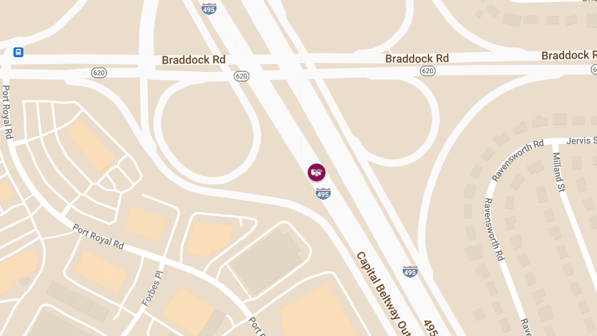 Multi-Vehicle Crash with Injury on I-495 SB Past VA-620