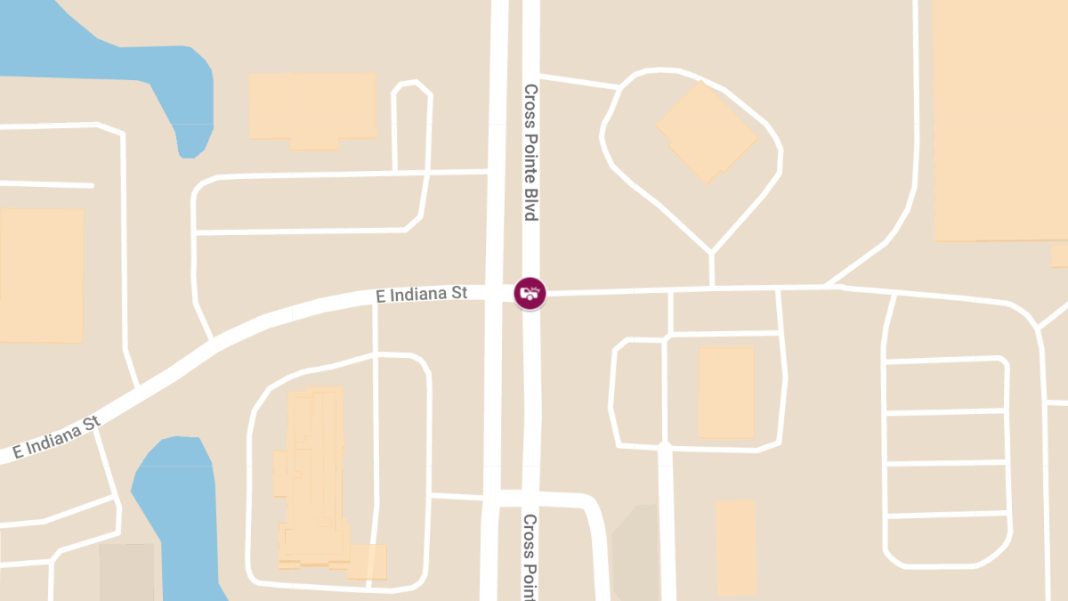 One Injured in Two-Vehicle Crash at E Indiana St & Cross Pointe Blvd