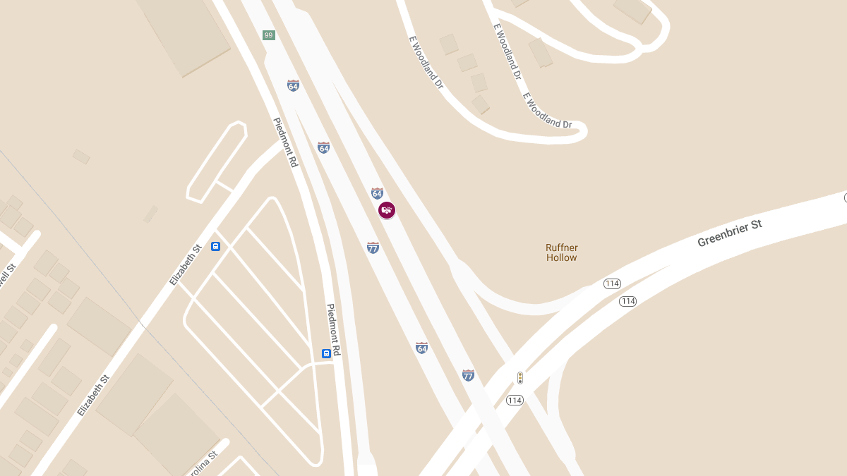 One Injured in Two-Vehicle Crash on I-64 Near Greenbrier Exit