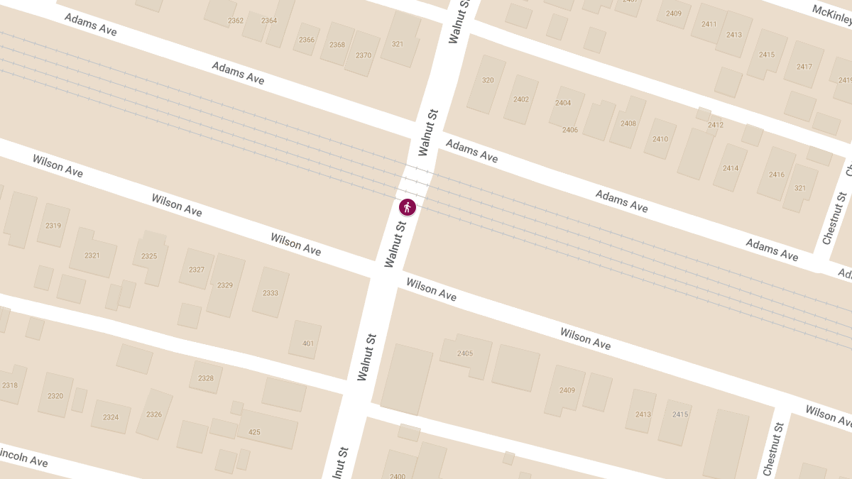 Pedestrian Accident at Walnut St Railroad Crossing