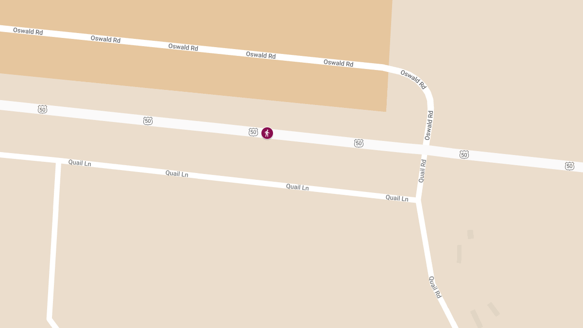 Pedestrian Accident on WB 50 Near Route UU