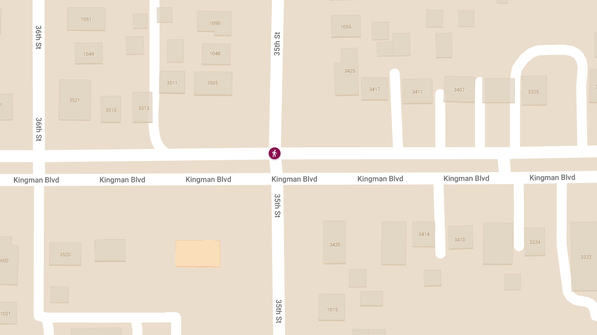 Pedestrian Accident with injury at 35th St & Kingman Blvd