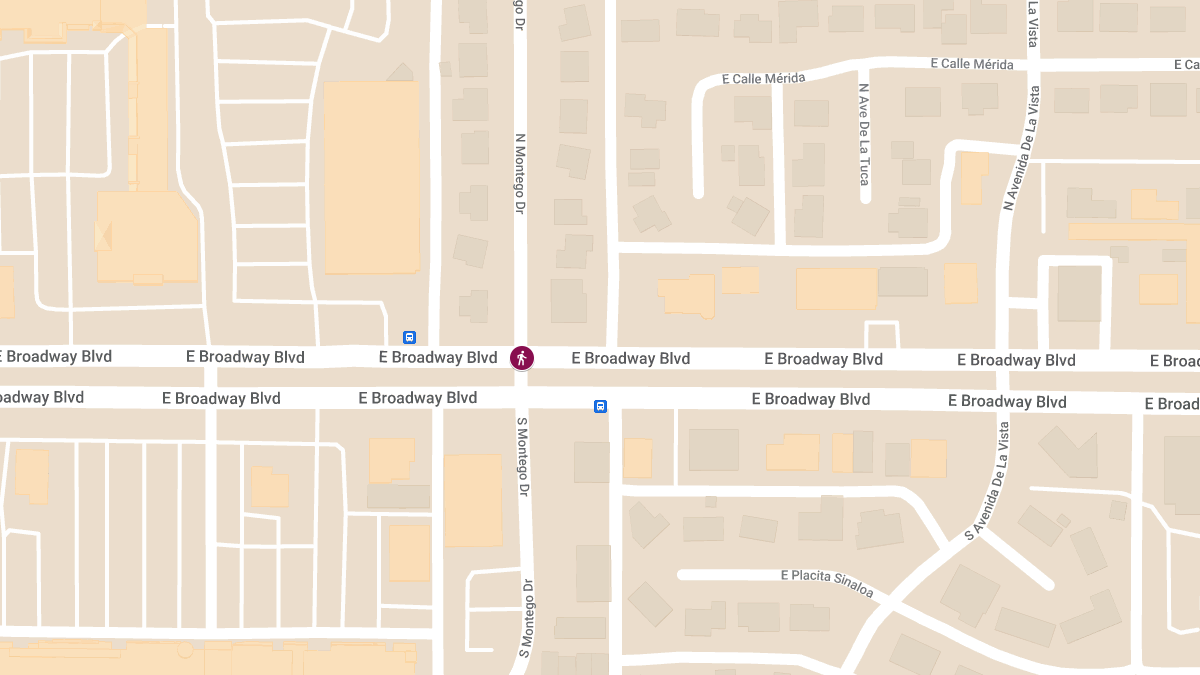 Pedestrian Fatality at East Broadway Blvd and North Montego Dr