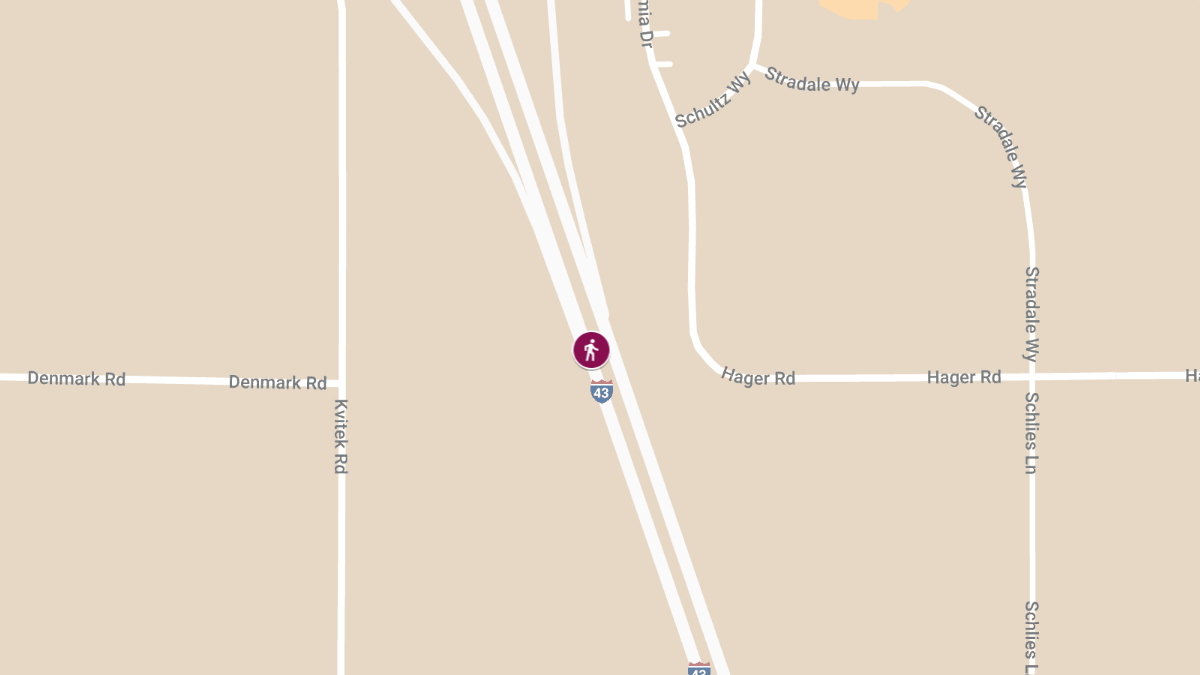 Pedestrian Hit and Injured by Two Vehicles on I-43