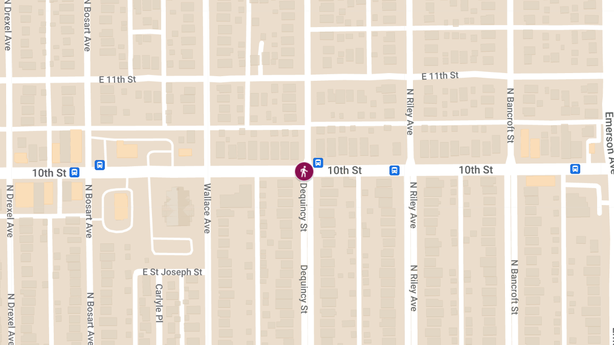 Pedestrian Hit by Vehicle at E 10th St & N Dequincy St