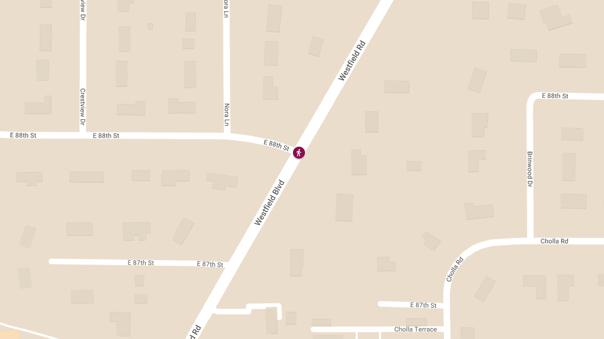 Pedestrian Hit by Vehicle at E 88th St & Westfield Blvd