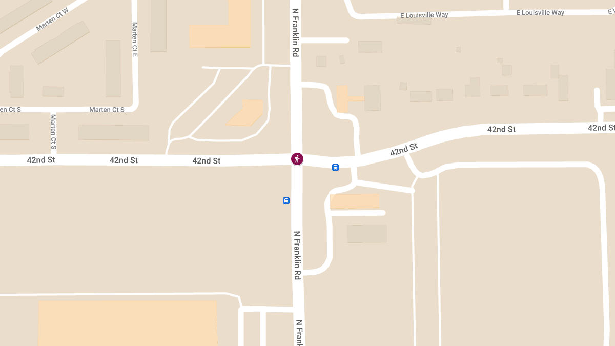 Pedestrian Injured in Collision at E 42nd St & N Franklin Rd