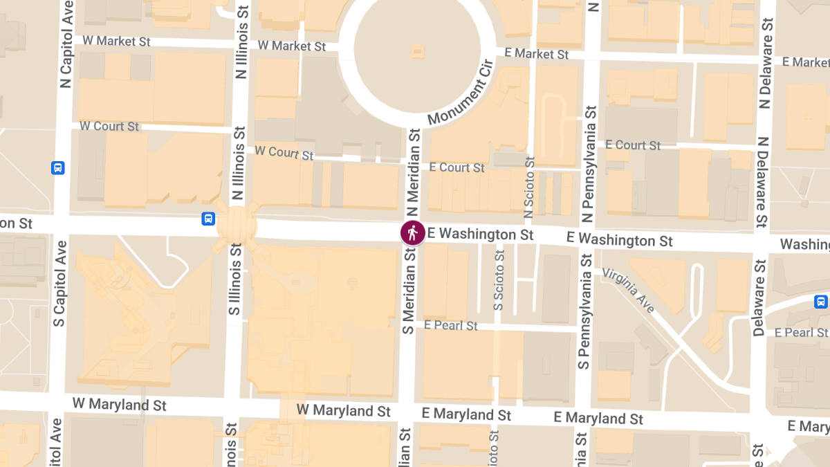 Pedestrian Injured in Collision at N Meridian St & E Washington St