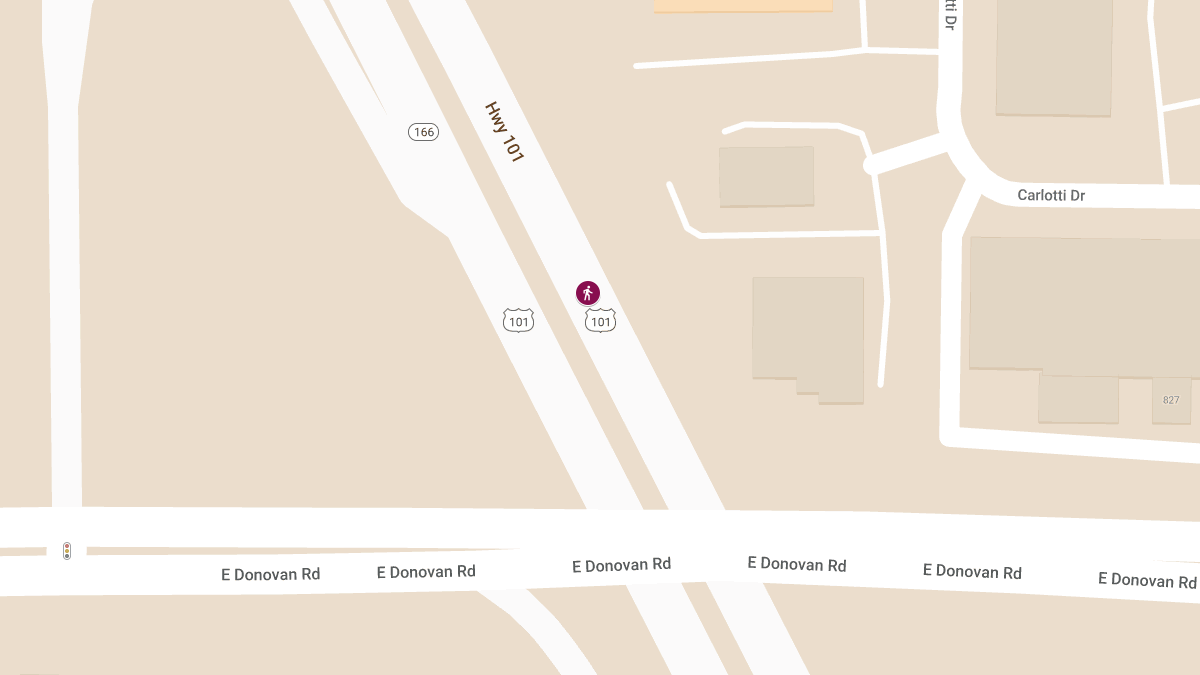 Pedestrian Injured in Collision on US 101 Near Donovan Rd