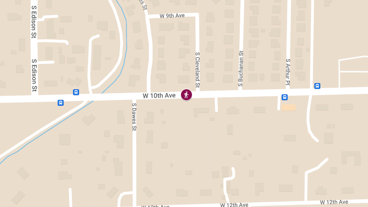 Pedestrian Injured in Crash on West 10th Ave
