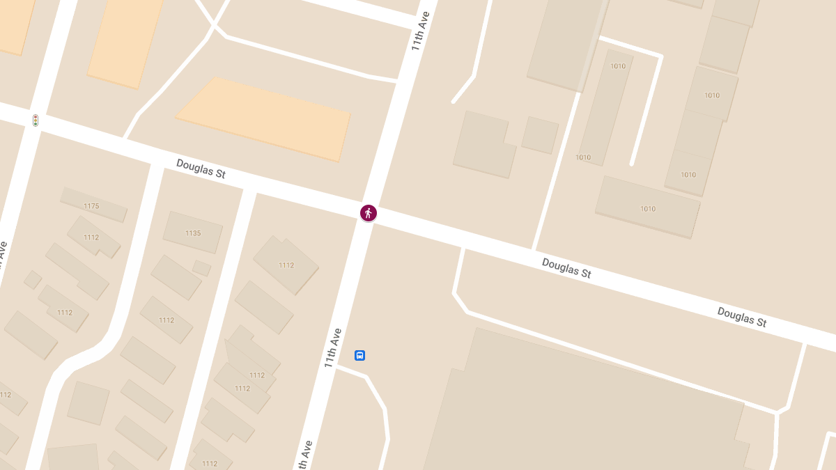 Pedestrian Injured in Vehicle Collision at Douglas St & 11th Ave