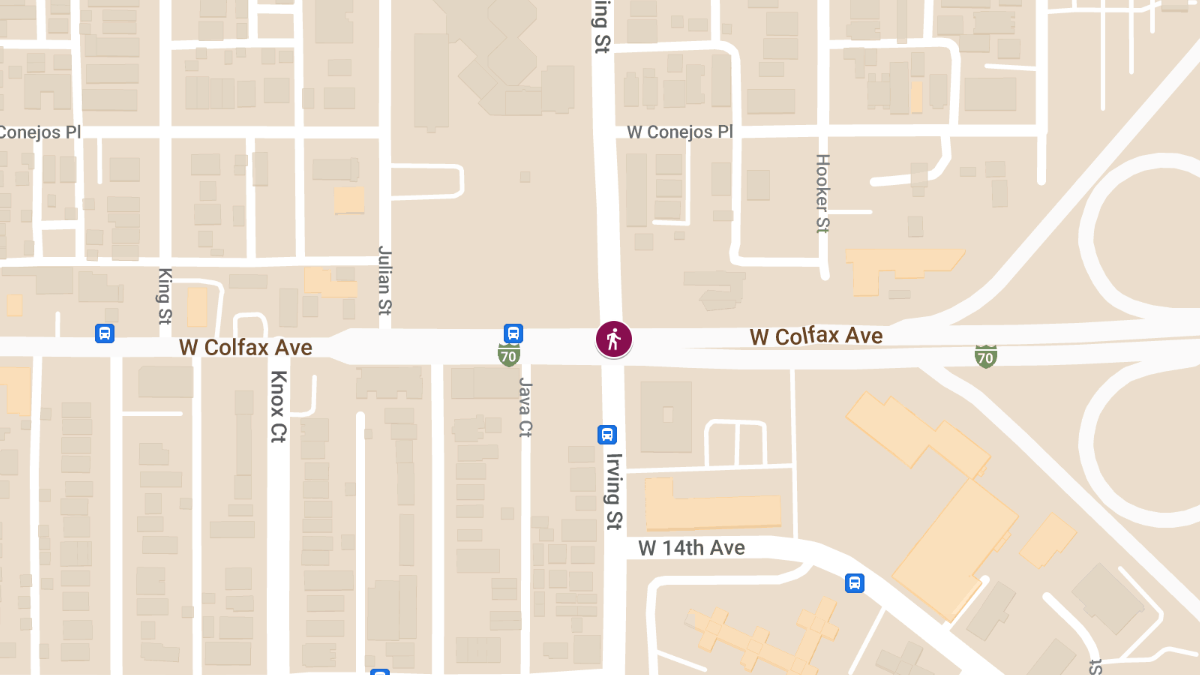 Pedestrian Seriously Injured in Crash at Irving St & Colfax Ave