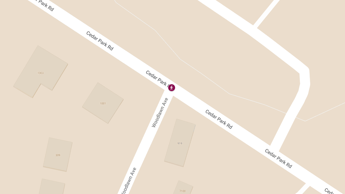 Pedestrian Struck at Woodlawn Ave & Cedar Park Rd