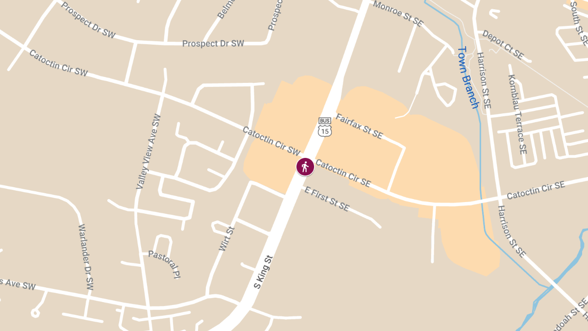 Pedestrian Struck by Truck at Catoctin Cir SE & South King St