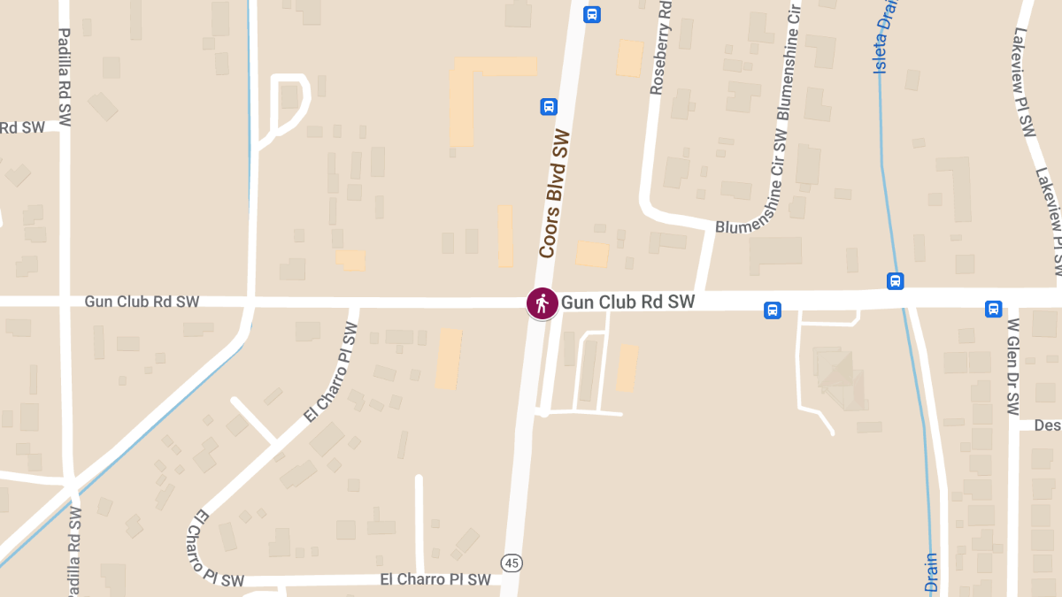 Pedestrian Struck by Vehicle at Coors Blvd SW & Gun Club Rd SW