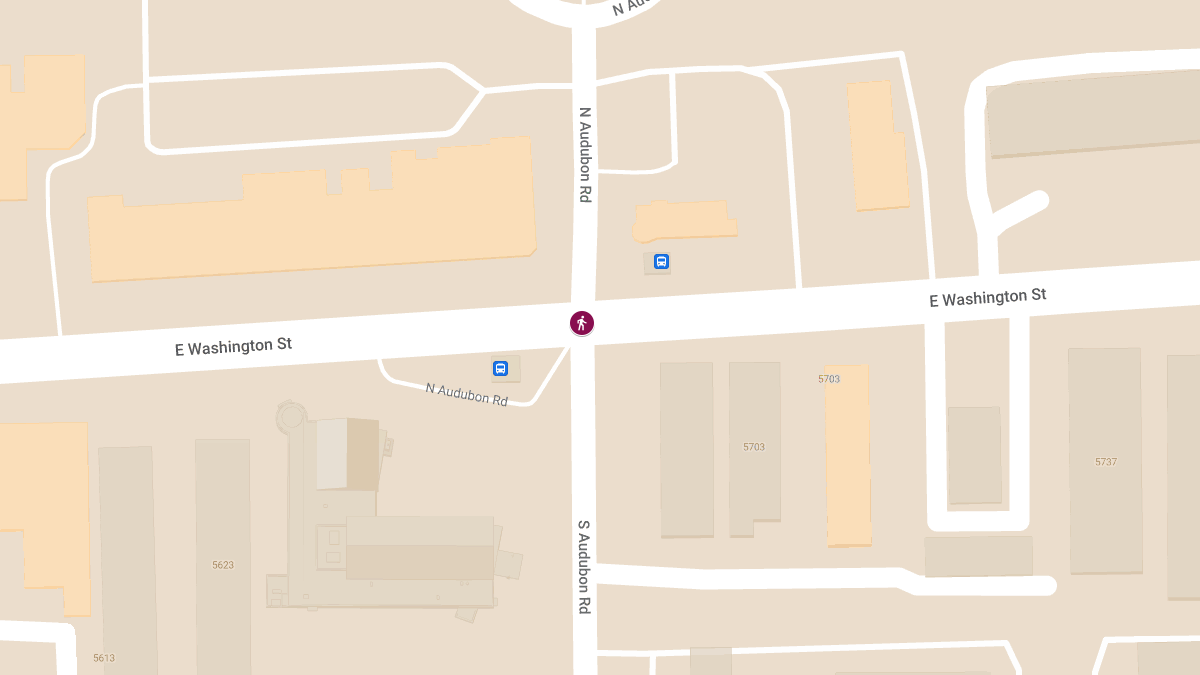 Pedestrian Struck by Vehicle at E Washington St & N Audubon Rd