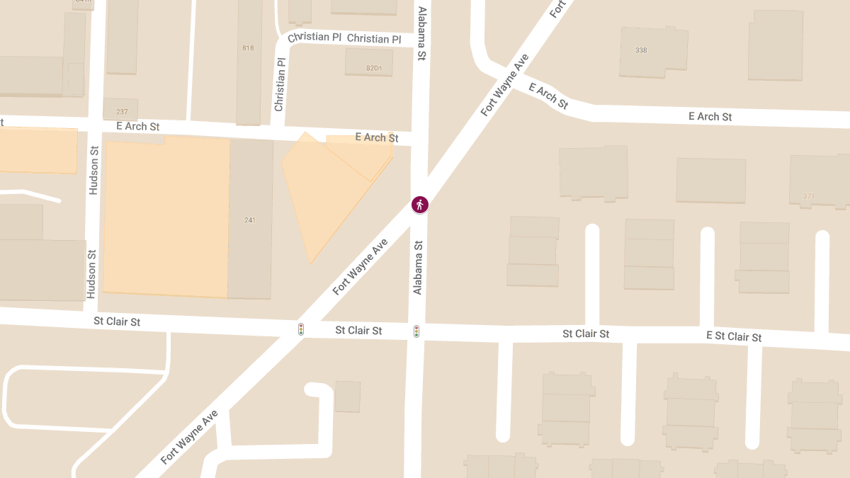 Pedestrian Struck by Vehicle at Fort Wayne Ave & N Alabama St