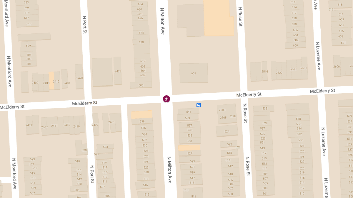 Pedestrian Struck by Vehicle at N Milton Ave & McElderry St