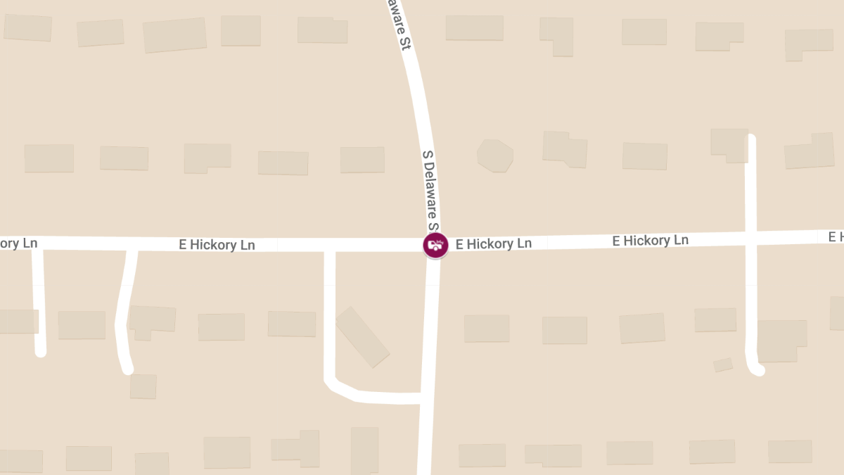 Pedestrian Struck by Vehicle at S Delaware St & E Hickory Ln