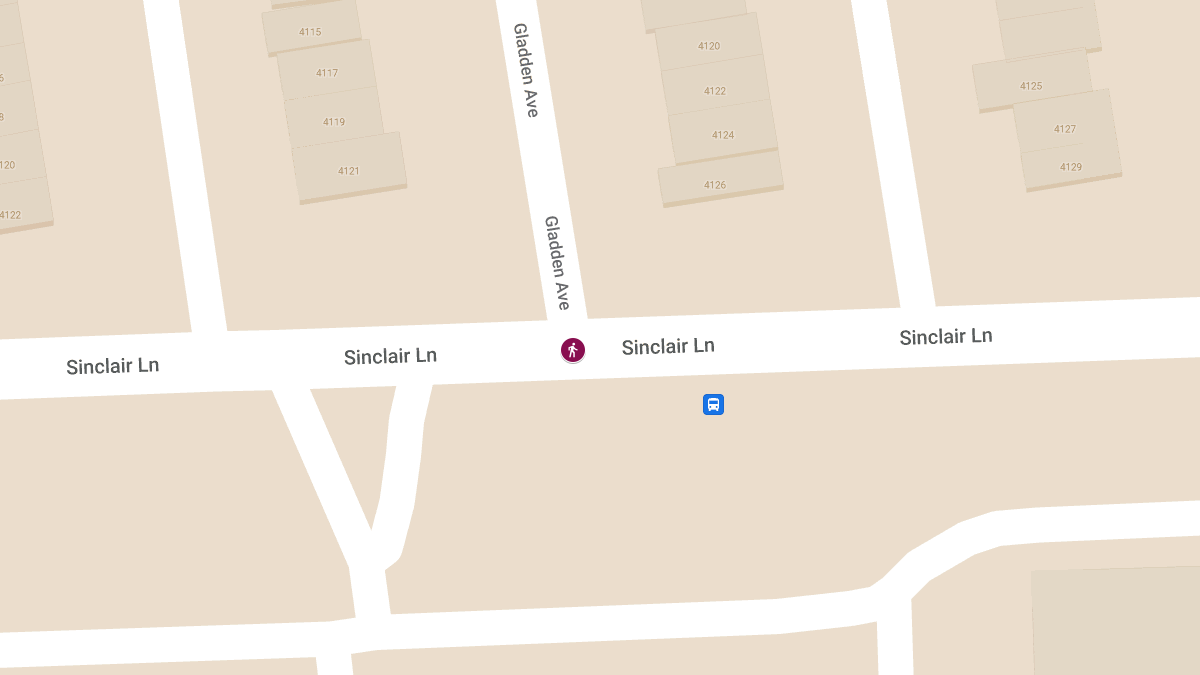 Pedestrian Struck by Vehicle at Sinclair Ln & Gladden Ave