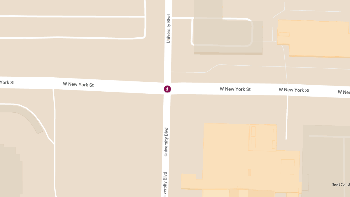 Pedestrian Struck by Vehicle at W New York St & University Blvd