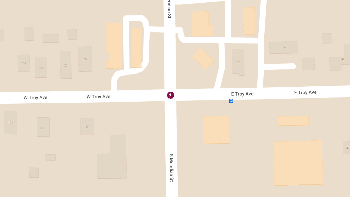 Pedestrian Struck by Vehicle at W Troy Ave & S Meridian St