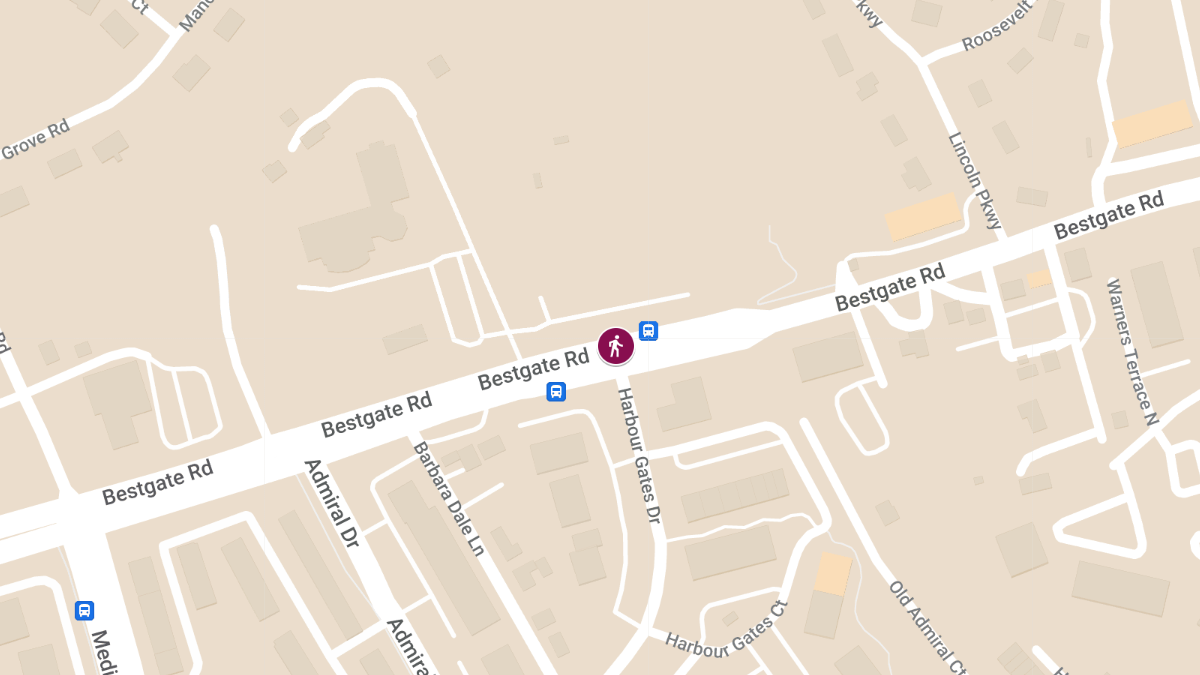 Pedestrian Struck in Vehicle Collision at Bestgate Rd and Harbor Gates Dr