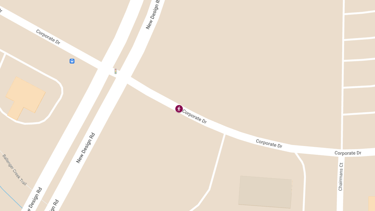 Pedestrian Struck on Corporate Drive near New Design Rd