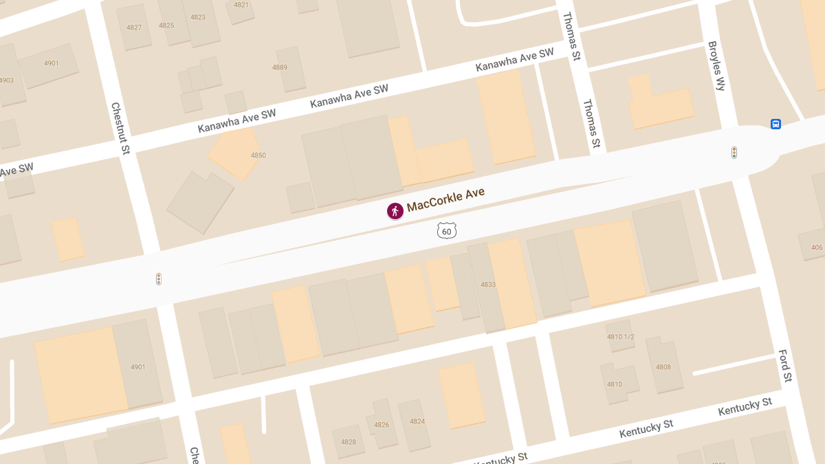 Pedestrian Struck on MacCorkle Ave SW